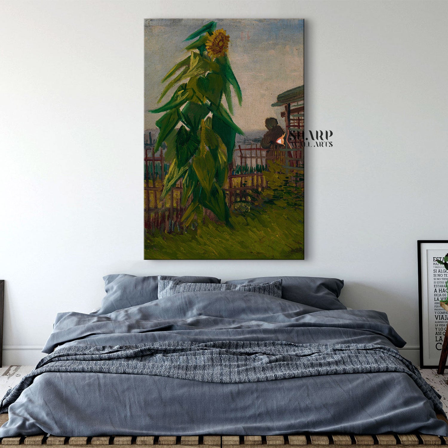 Vincent van Gogh Allotment With Sunflower Canvas Wall Art