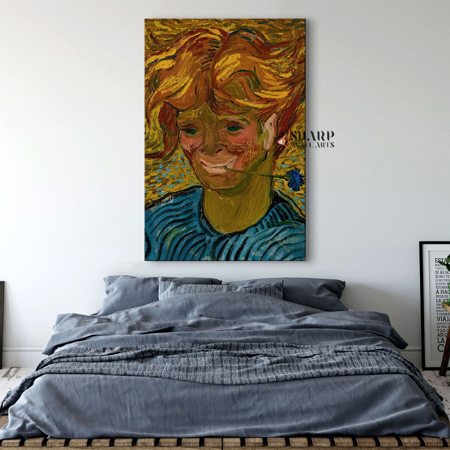 Vincent van Gogh Young Man With Cornflower Canvas Wall Art