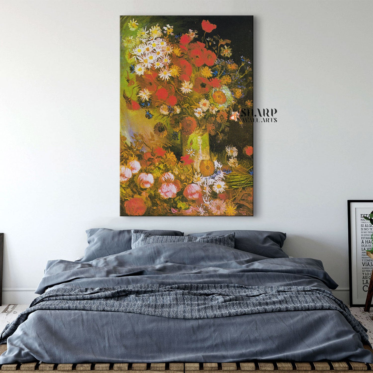Vincent van Gogh Vase With Poppies, Cornflowers And Peonies Canvas Wall Art