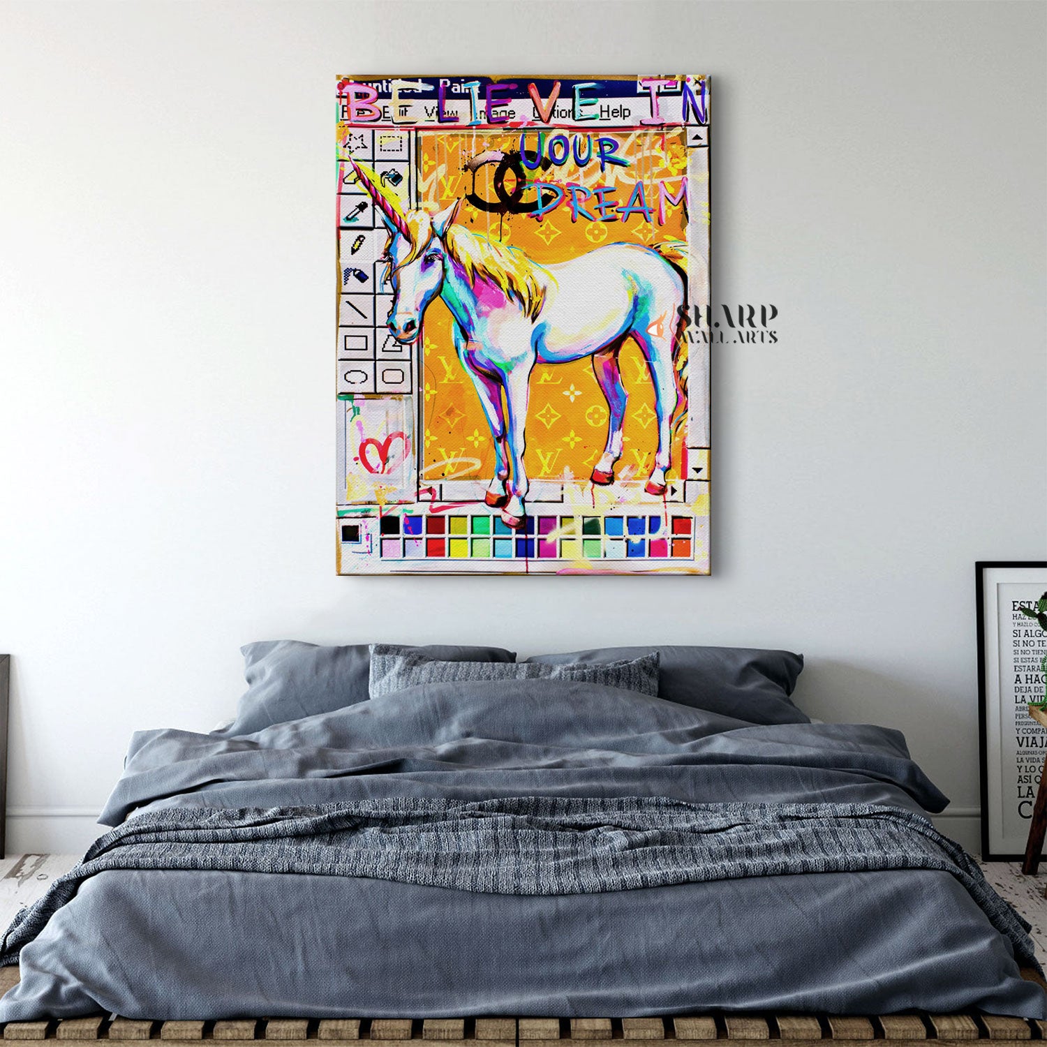 Believe In Your Dream Unicorn Canvas Wall Art