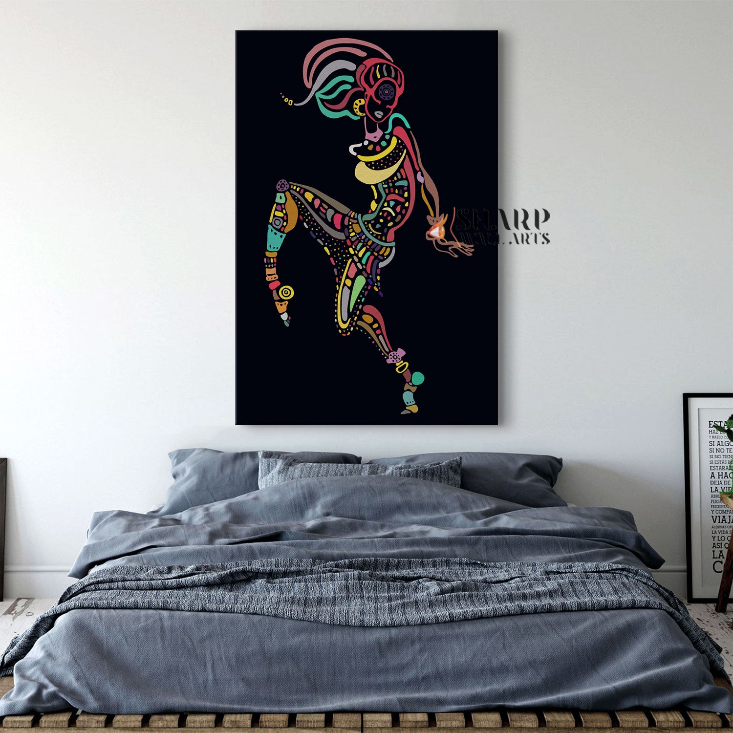 African American Woman Abstract Canvas Wall Art