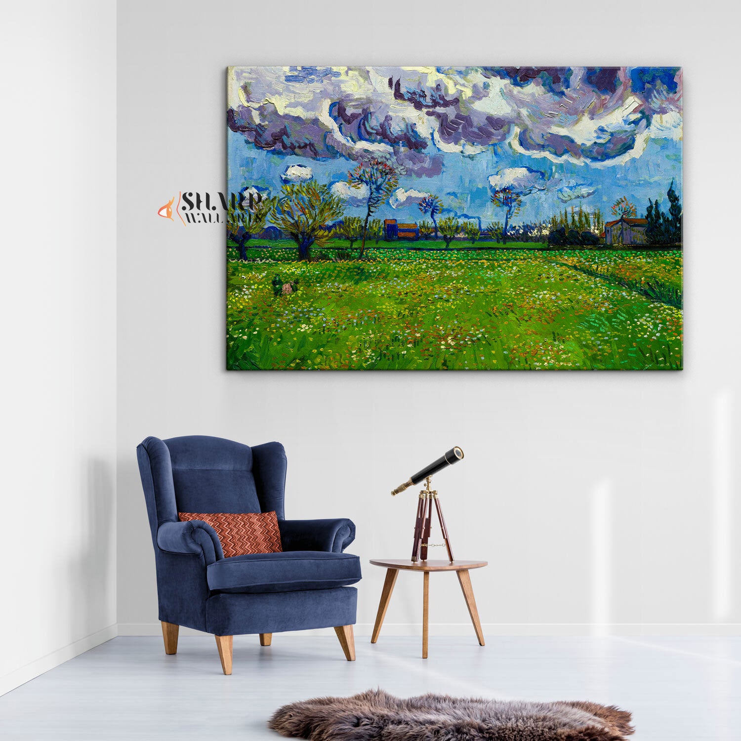 Vincent van Gogh Landscape Under a Stormy Sky Canvas Wall Art