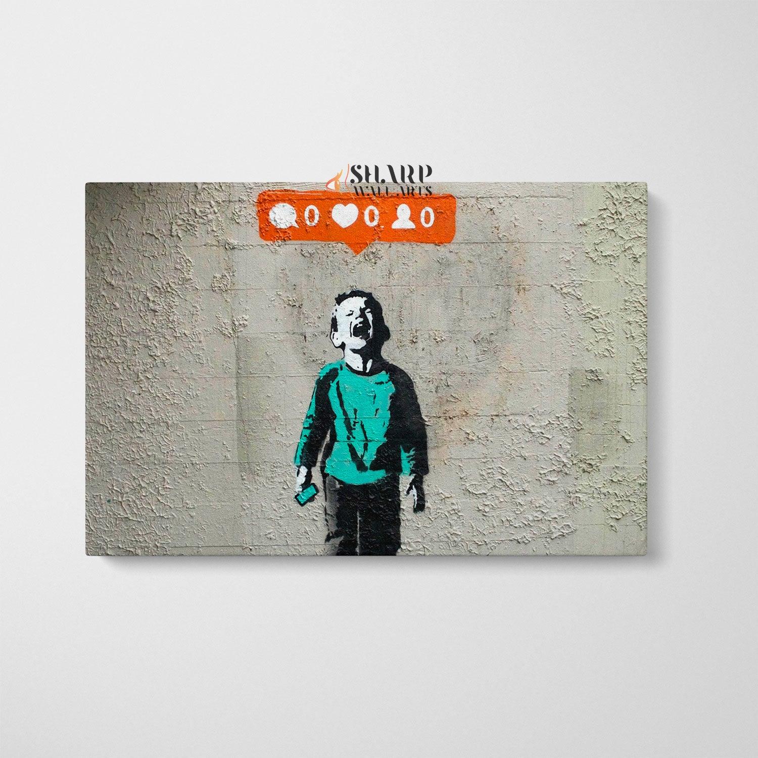 Banksy - Nobody Likes Me 0 Likes Wall Art Canvas - SharpWallArts