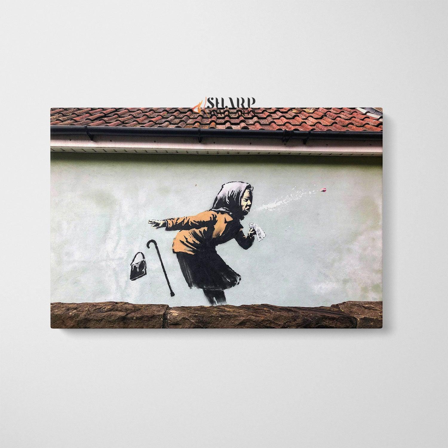 Banksy - Aachoo Sneeze Wall Art Canvas - SharpWallArts