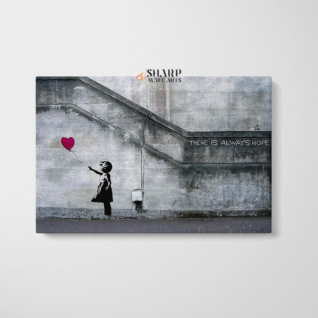 Pennywise Clown vs Banksy Girl with Balloon Wall Art Canvas – SharpWallArts