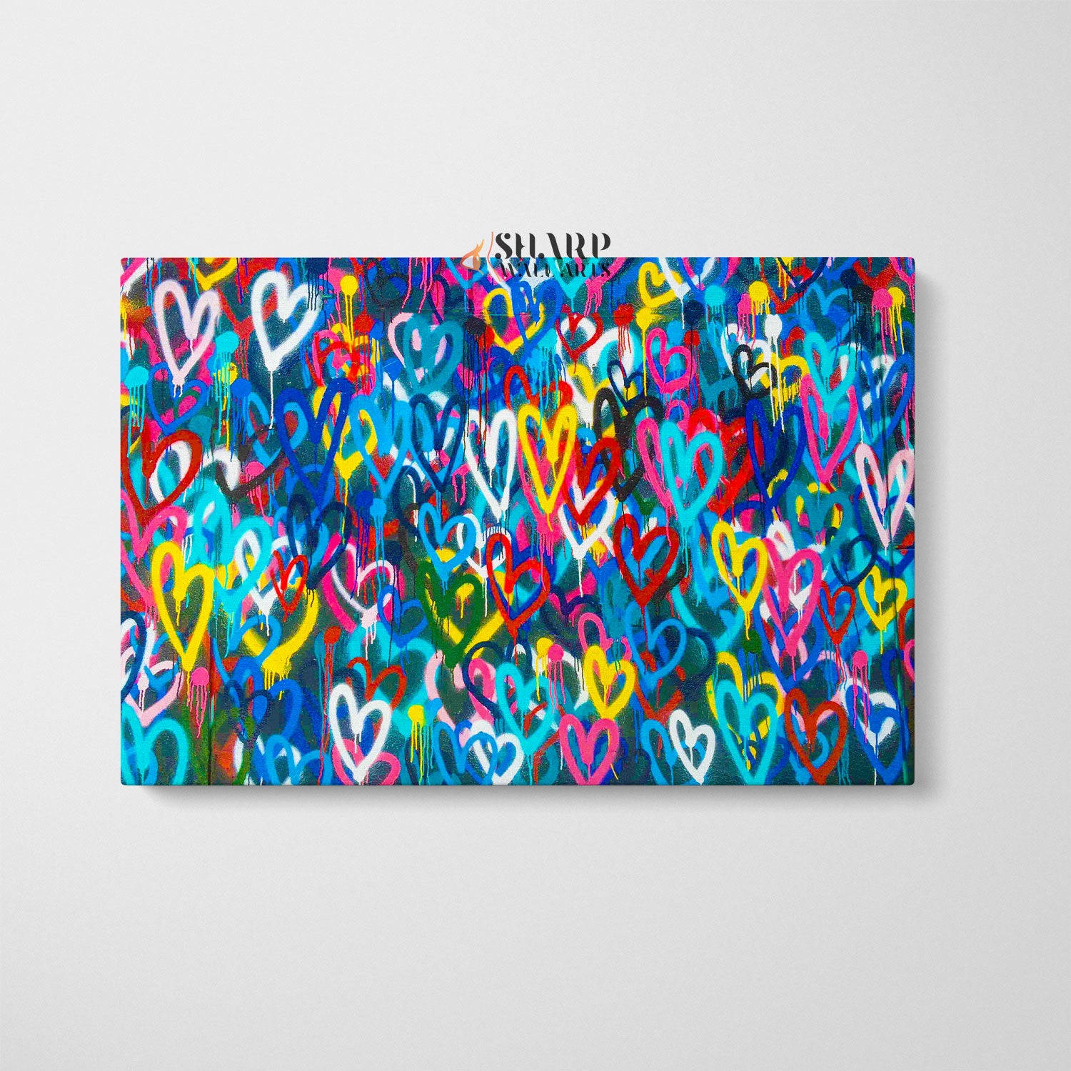 Banksy Love Heart Canvas Wall Art
