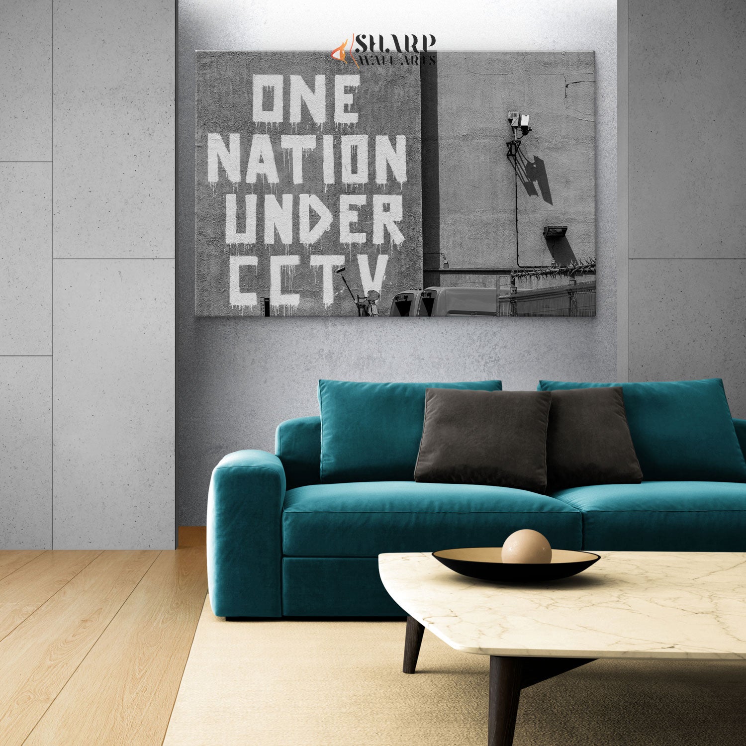 Banksy One Nation Under CCTV Canvas Wall Art