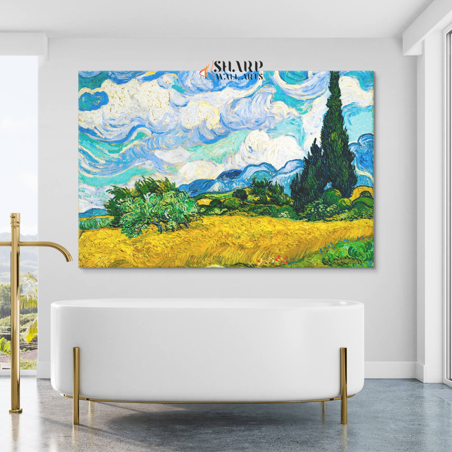 Vincent van Gogh Wheat Field With Cypresses Canvas Wall Art