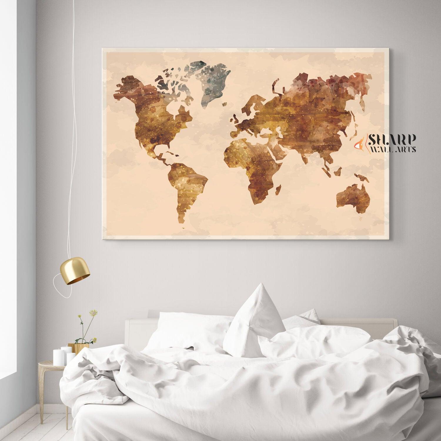 Abstract Large World Map - Travel World Map - SharpWallArts