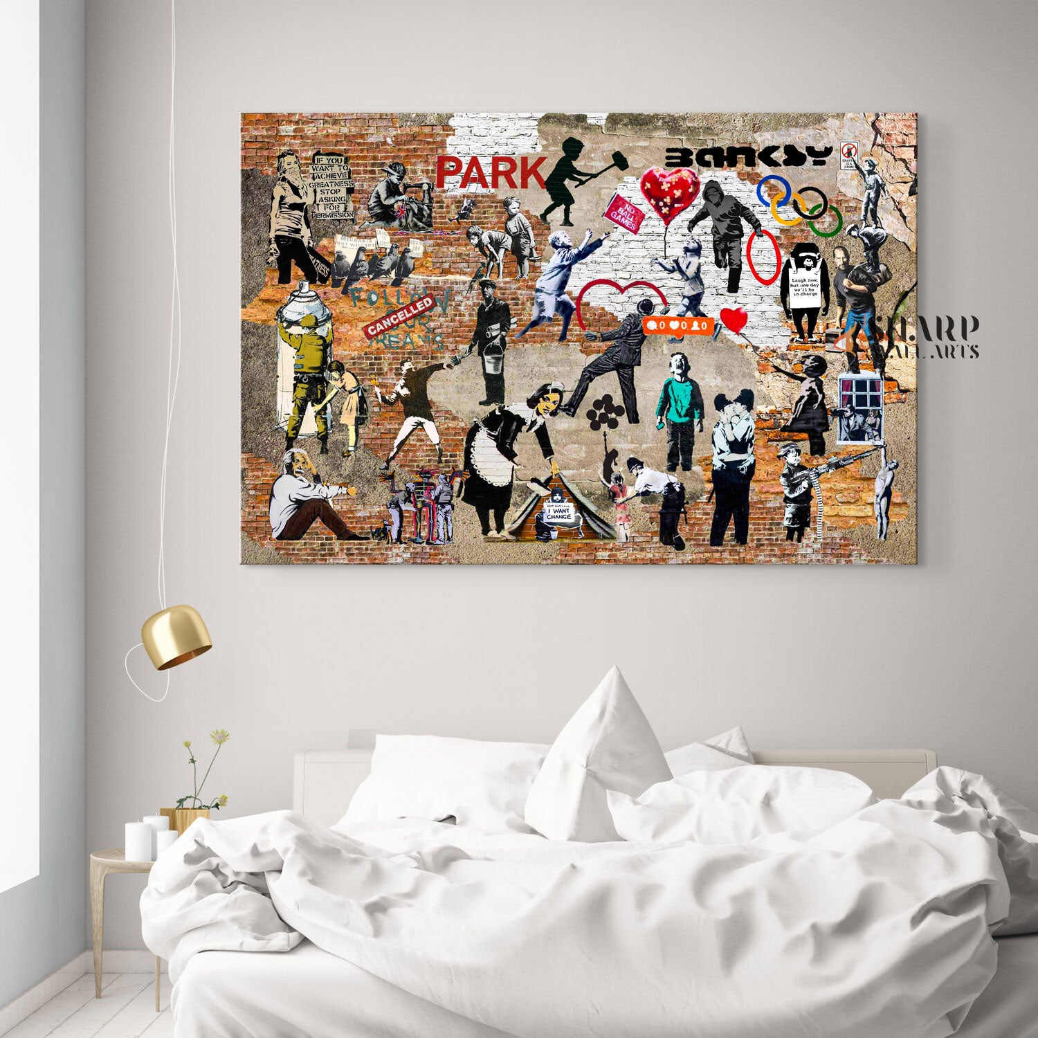 Banksy Collage Canvas Wall Art