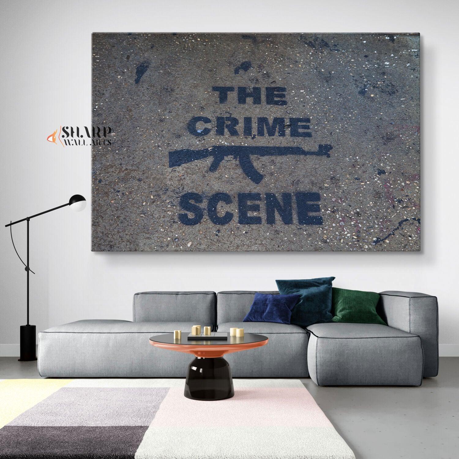 Banksy Wall Art - The Crime Scene - SharpWallArts