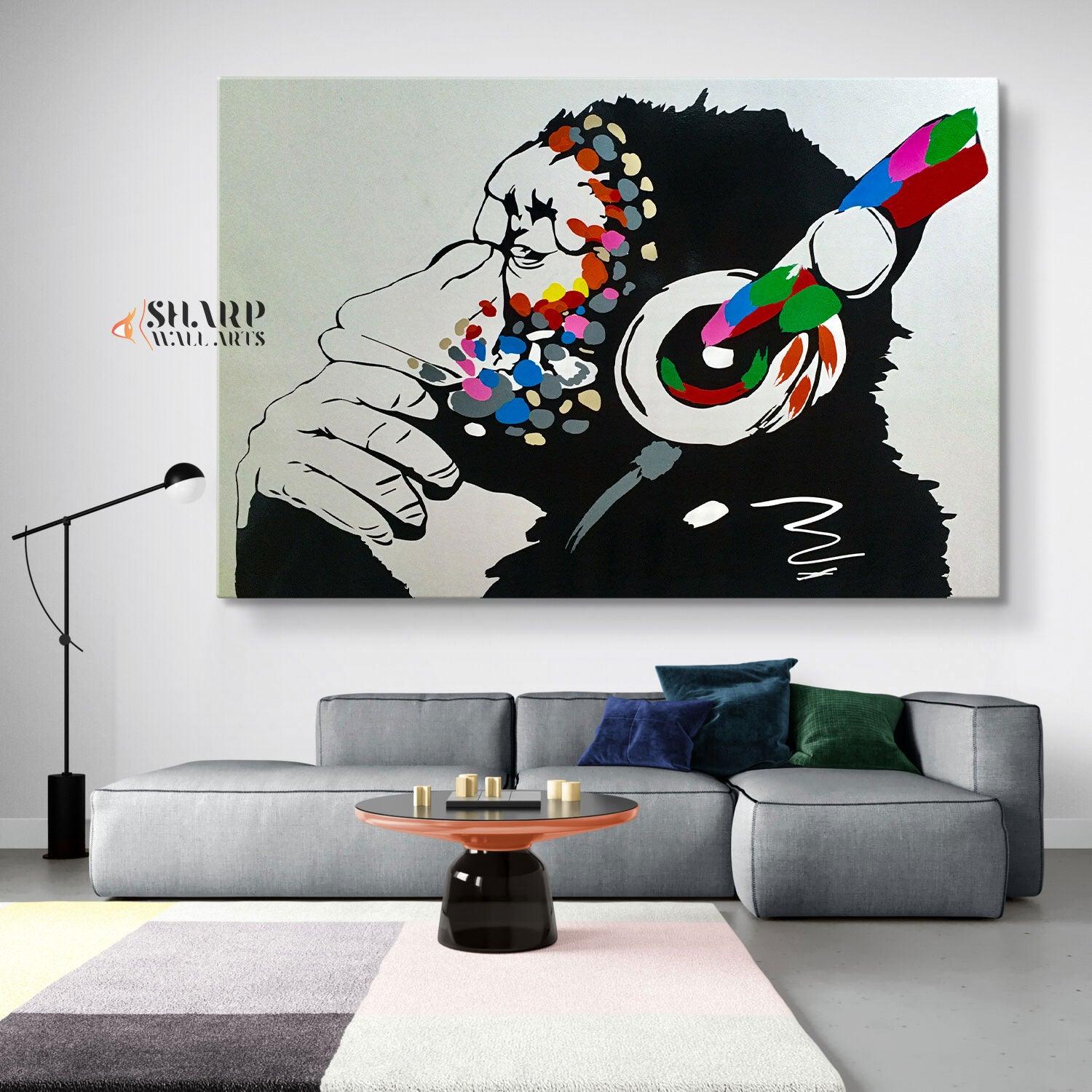thumbnail image 2 of Banksy Window Display 3 – Deep Framed Canvas Wall Art Graffiti Print – Multicolor 2 of 6