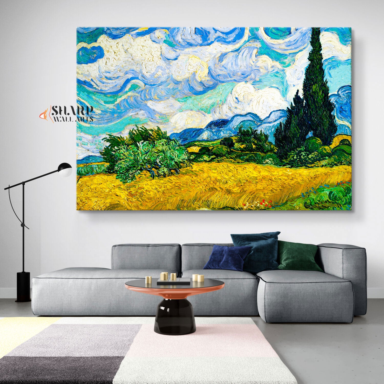 Vincent van Gogh Wheat Field With Cypresses Canvas Wall Art