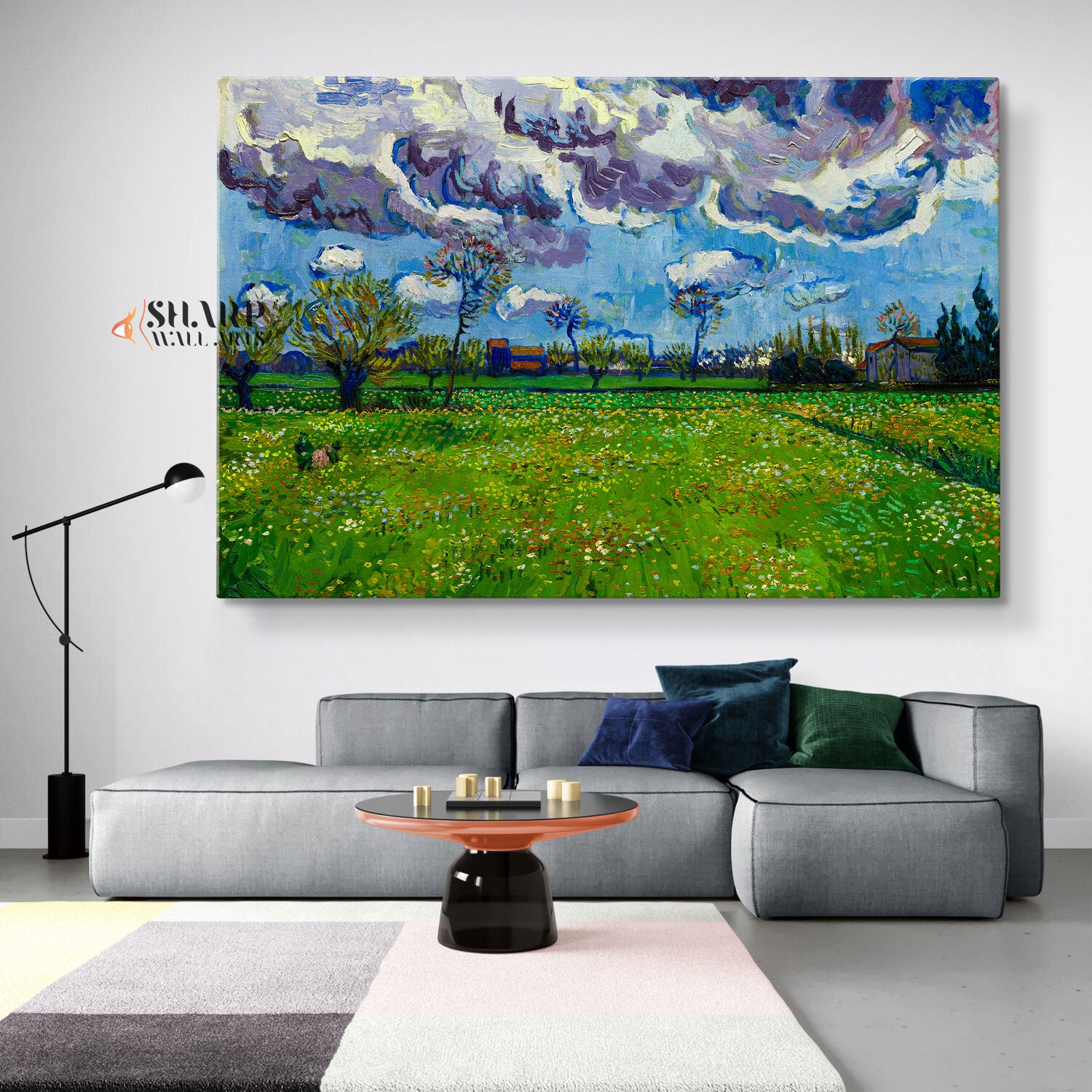Vincent van Gogh Landscape Under a Stormy Sky Canvas Wall Art