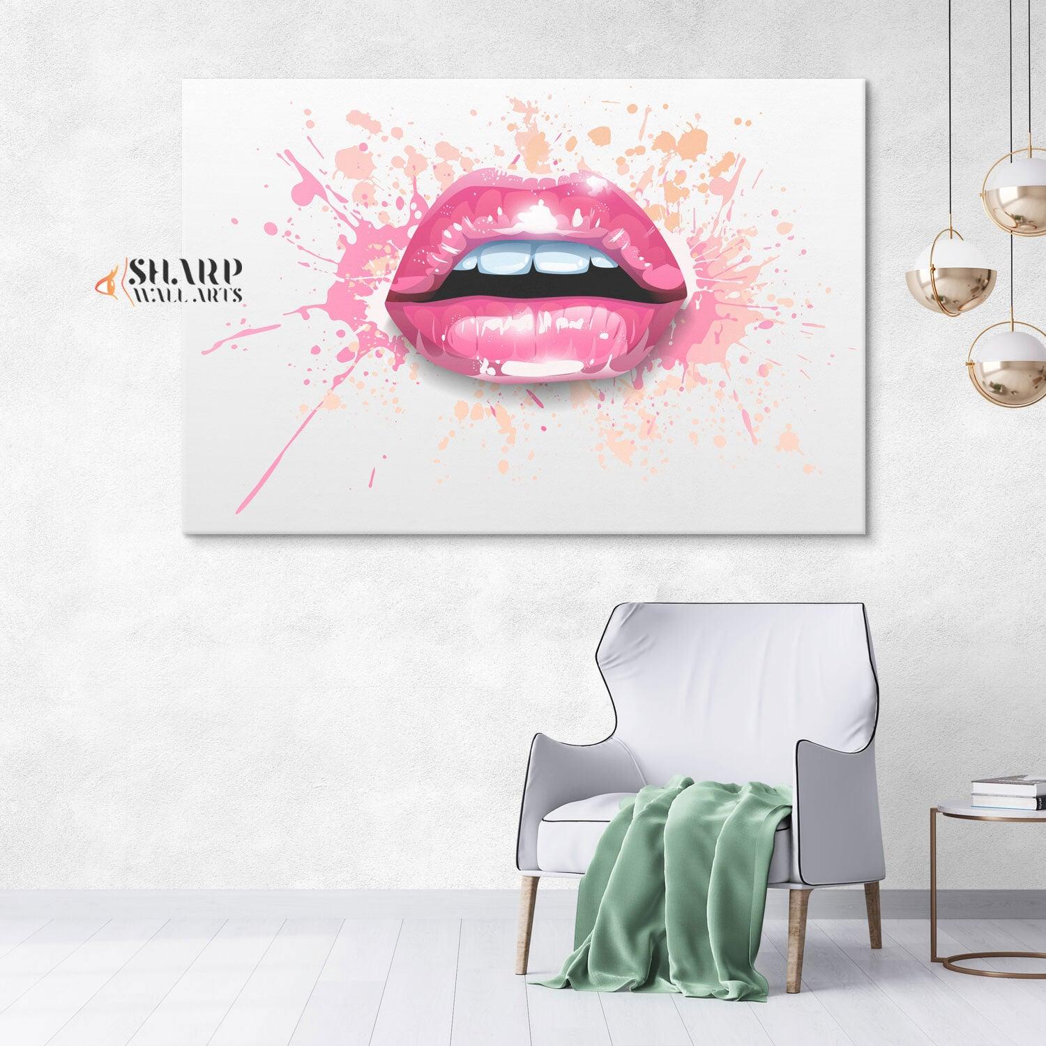 Pink Lips - Fashion Wall Art - SharpWallArts
