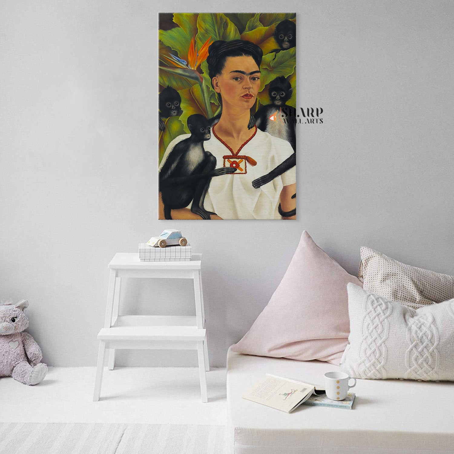 Frida Kahlo Self-Portrait with Monkeys Canvas Wall Art