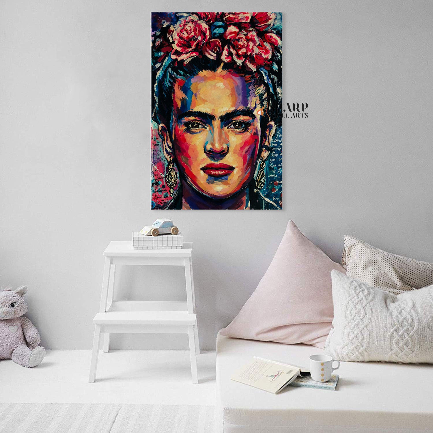 Frida Kahlo Self Portrait Watercolor Style Canvas Wall Art