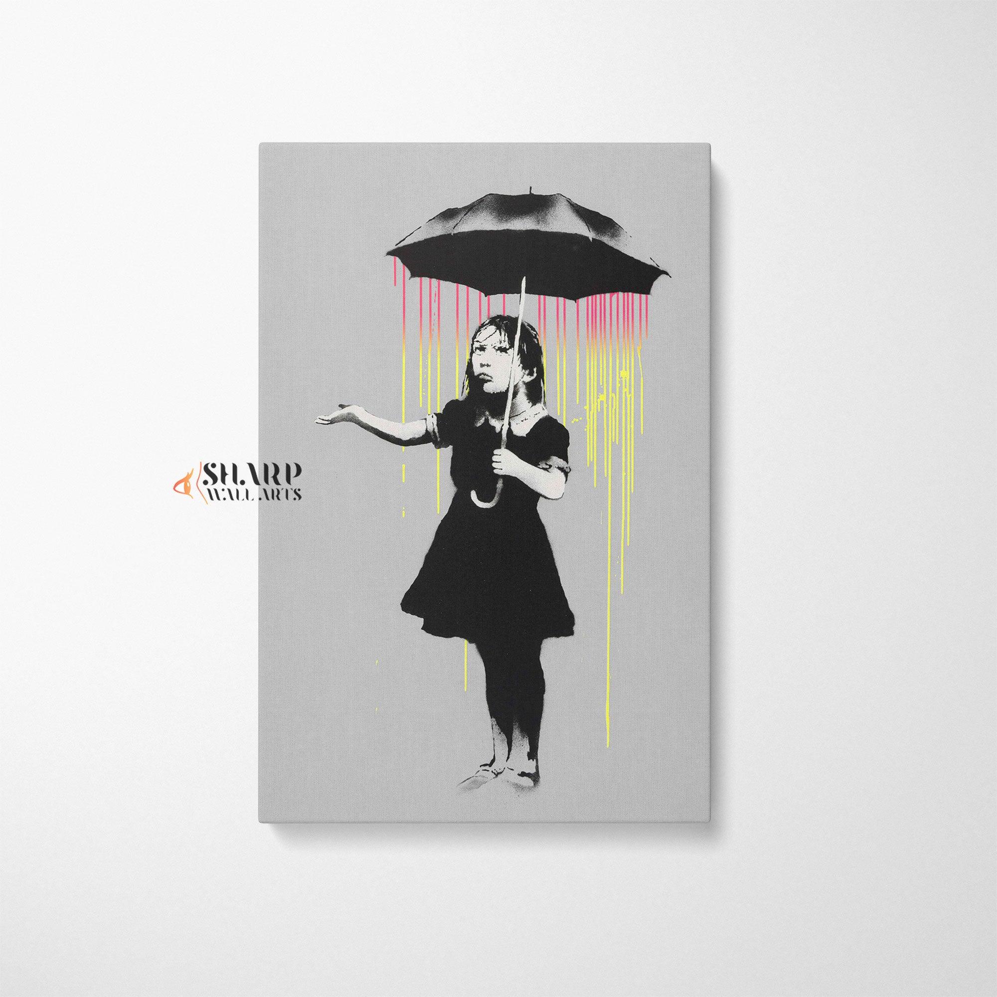 Banksy - Umbrella Girl (NOLA) Wall Art Canvas - SharpWallArts