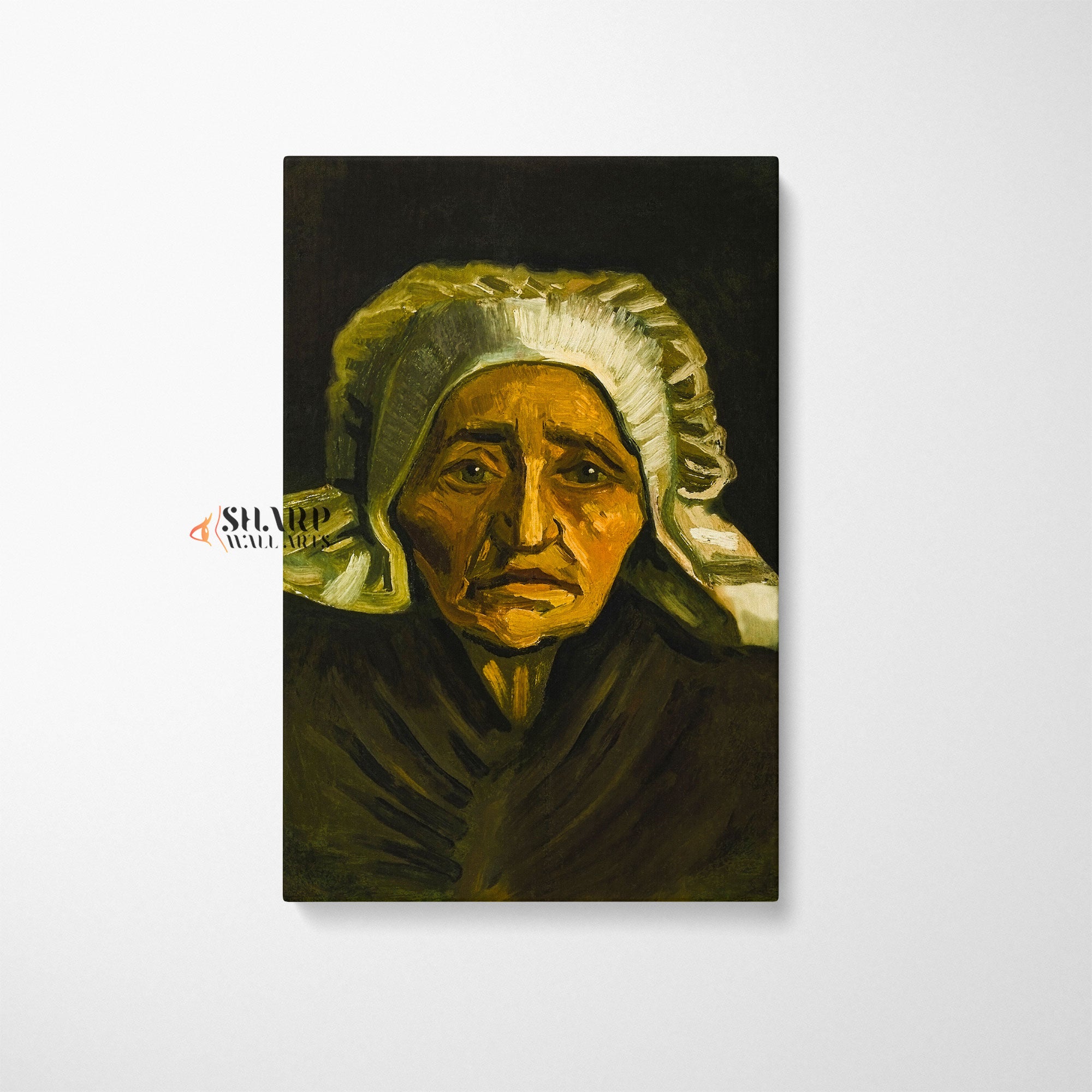 Vincent van Gogh Head Of An Old Peasant Woman With White Cap Canvas Wall Art