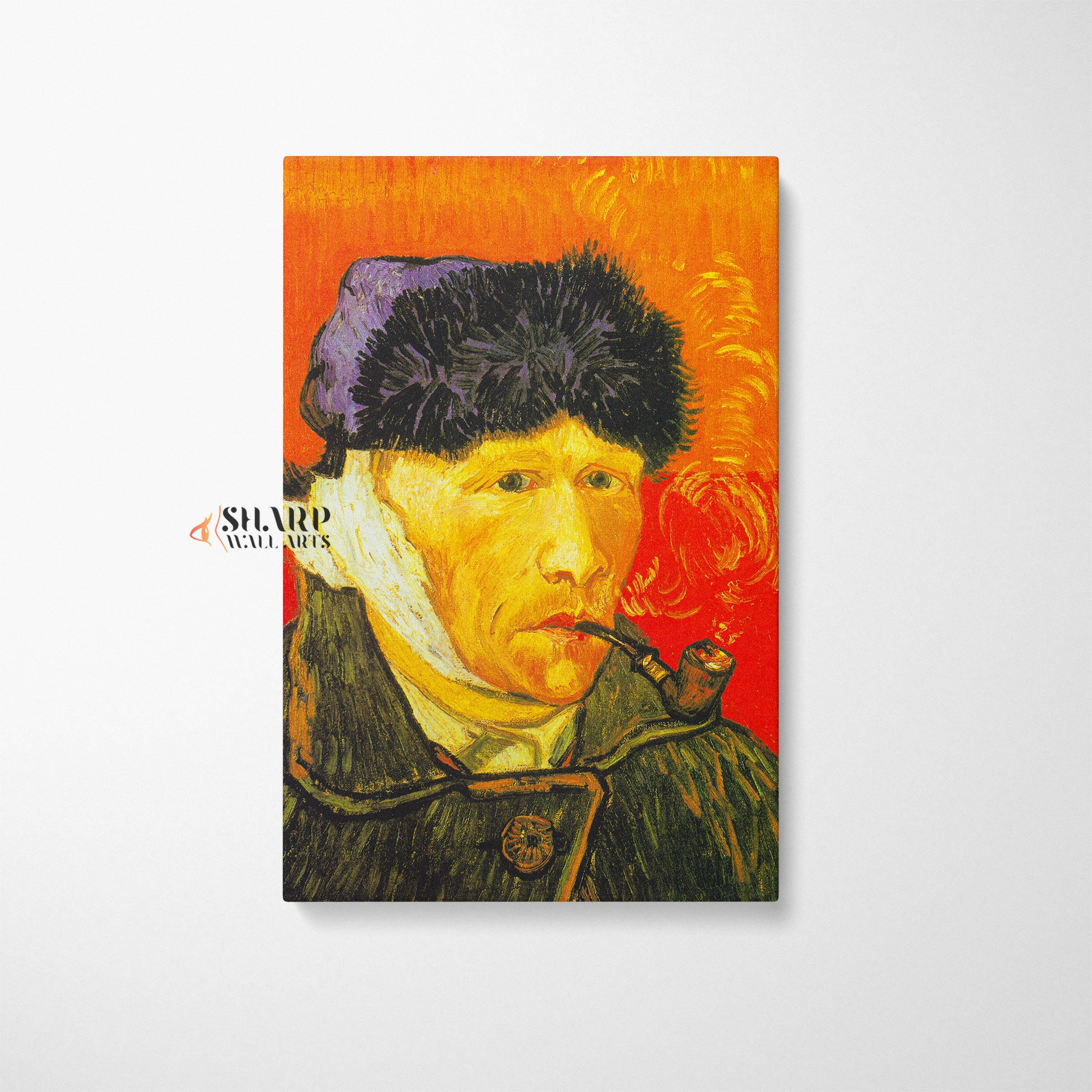Vincent van Gogh Self-Portrait With Bandaged Ear And Pipe Canvas Wall Art