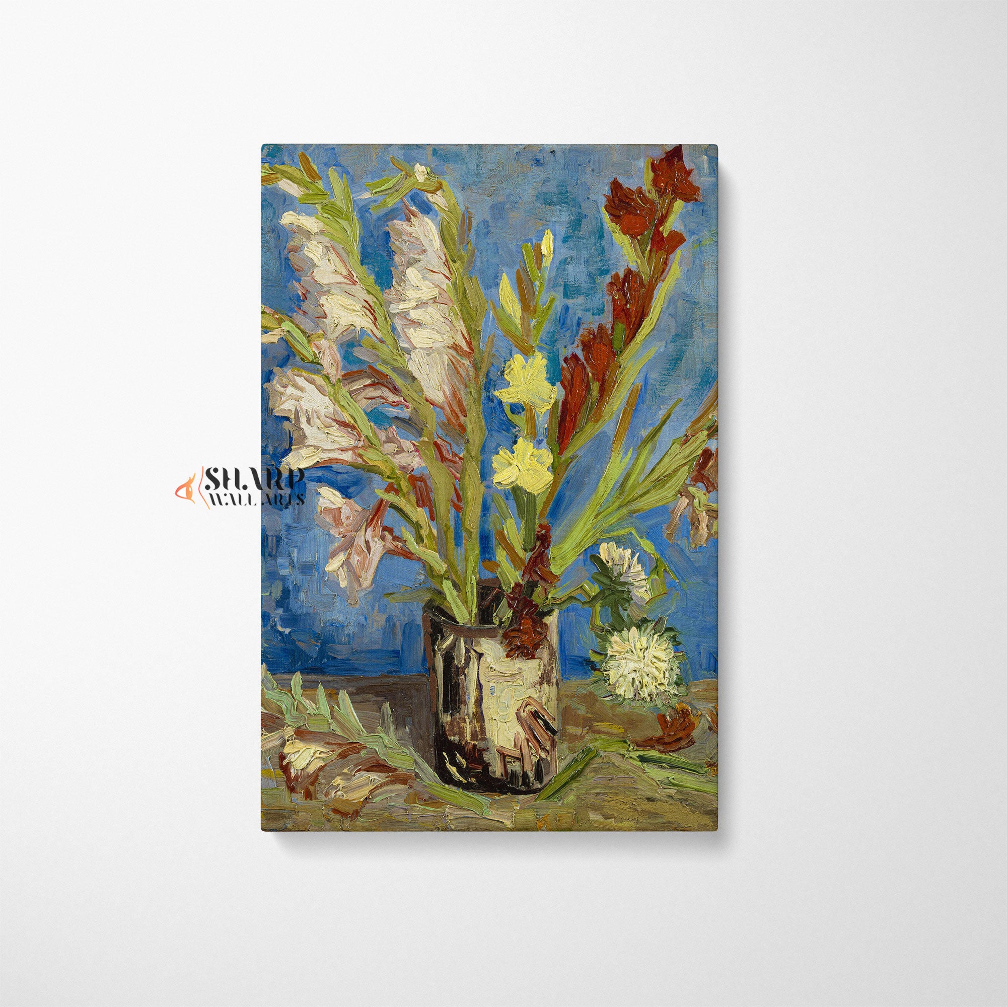 Vincent Van Gogh Vase With Gladioli And Chinese Asters Canvas Wall Art
