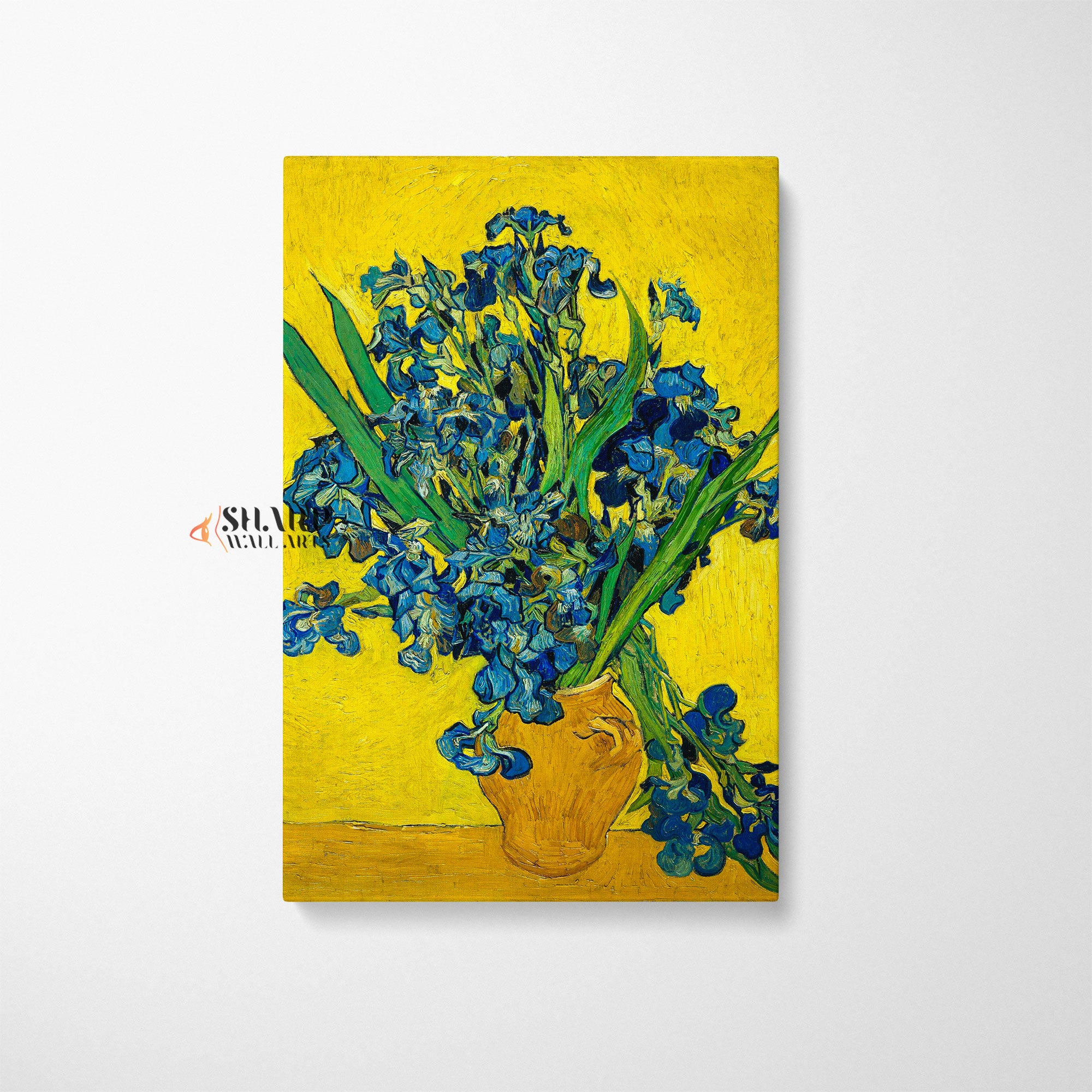 Vincent van Gogh Irises On Yellow Canvas Wall Art