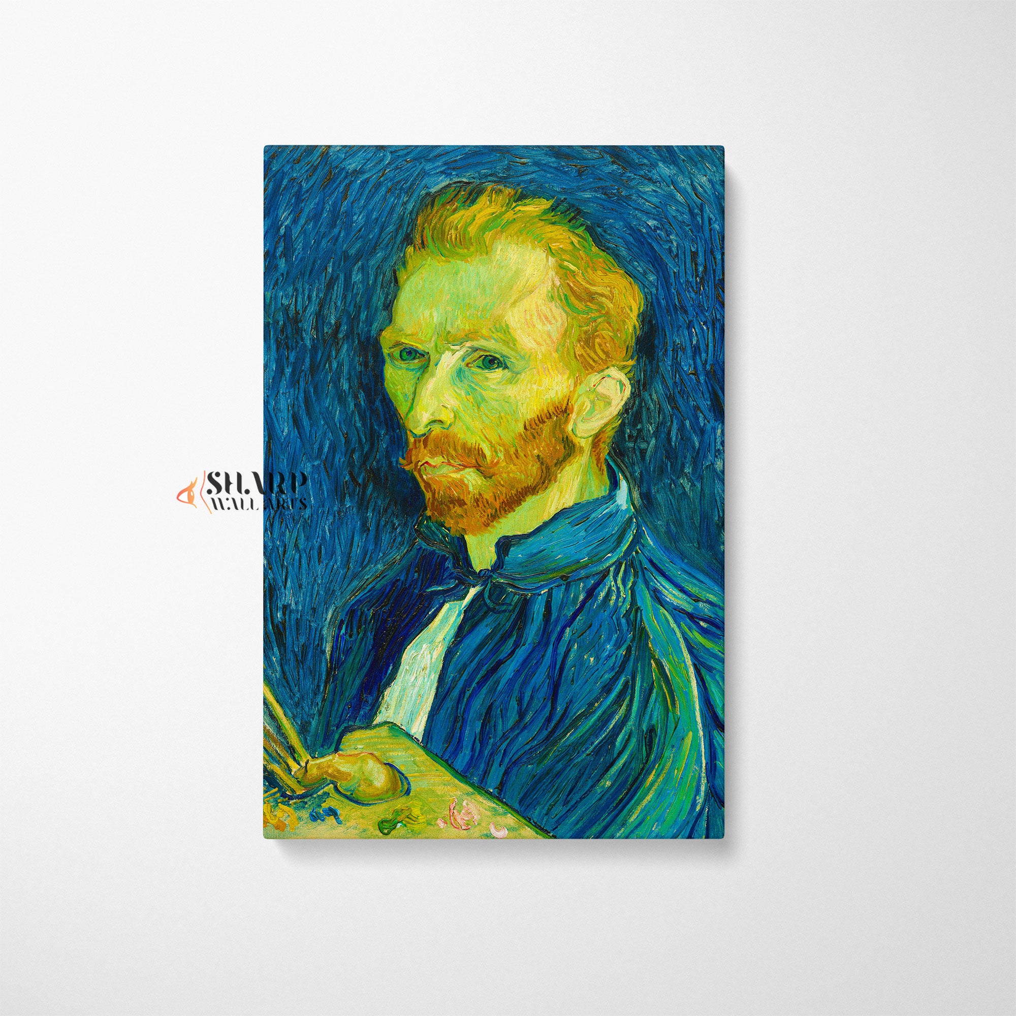 Vincent van Gogh Self-Portrait On Blue Canvas Wall Art