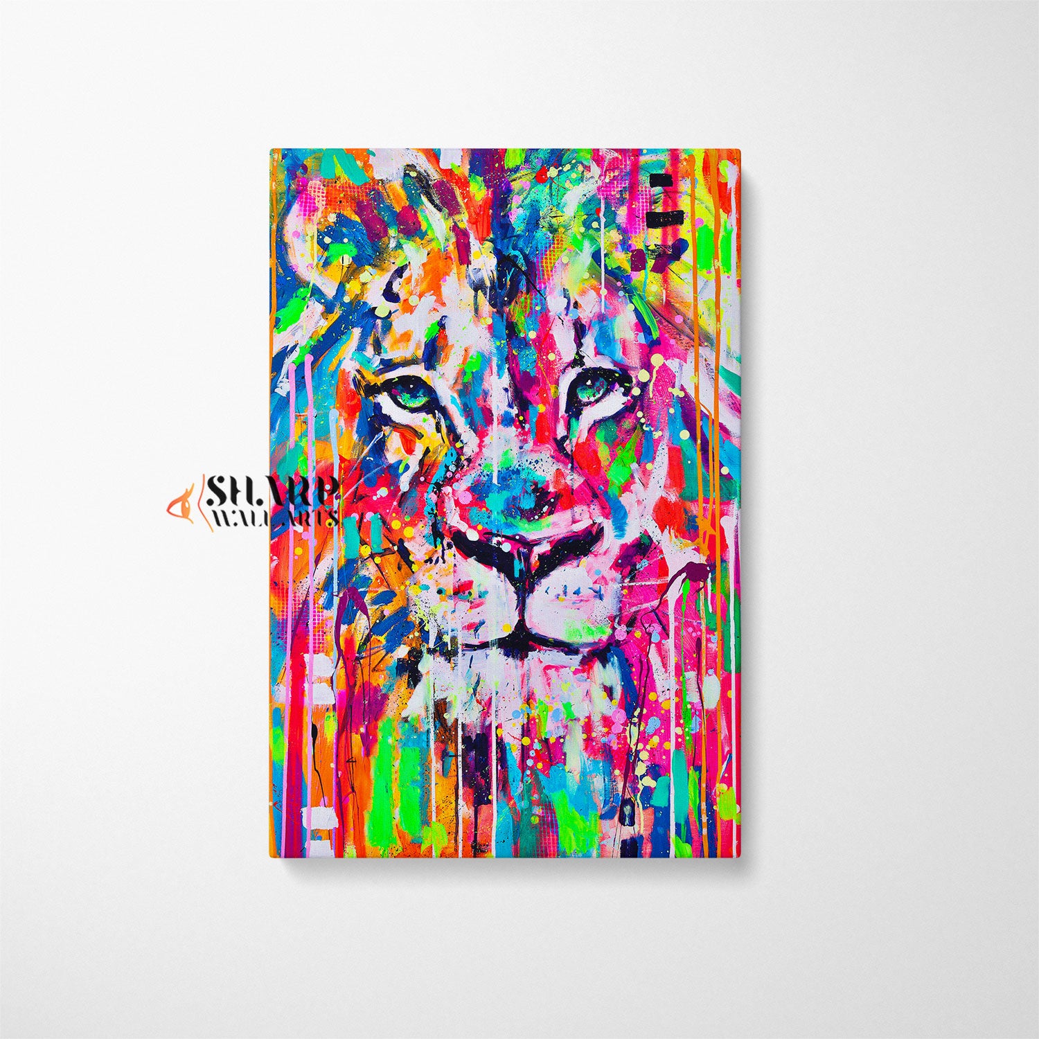 Colorful Lion Graffiti Canvas Wall Art