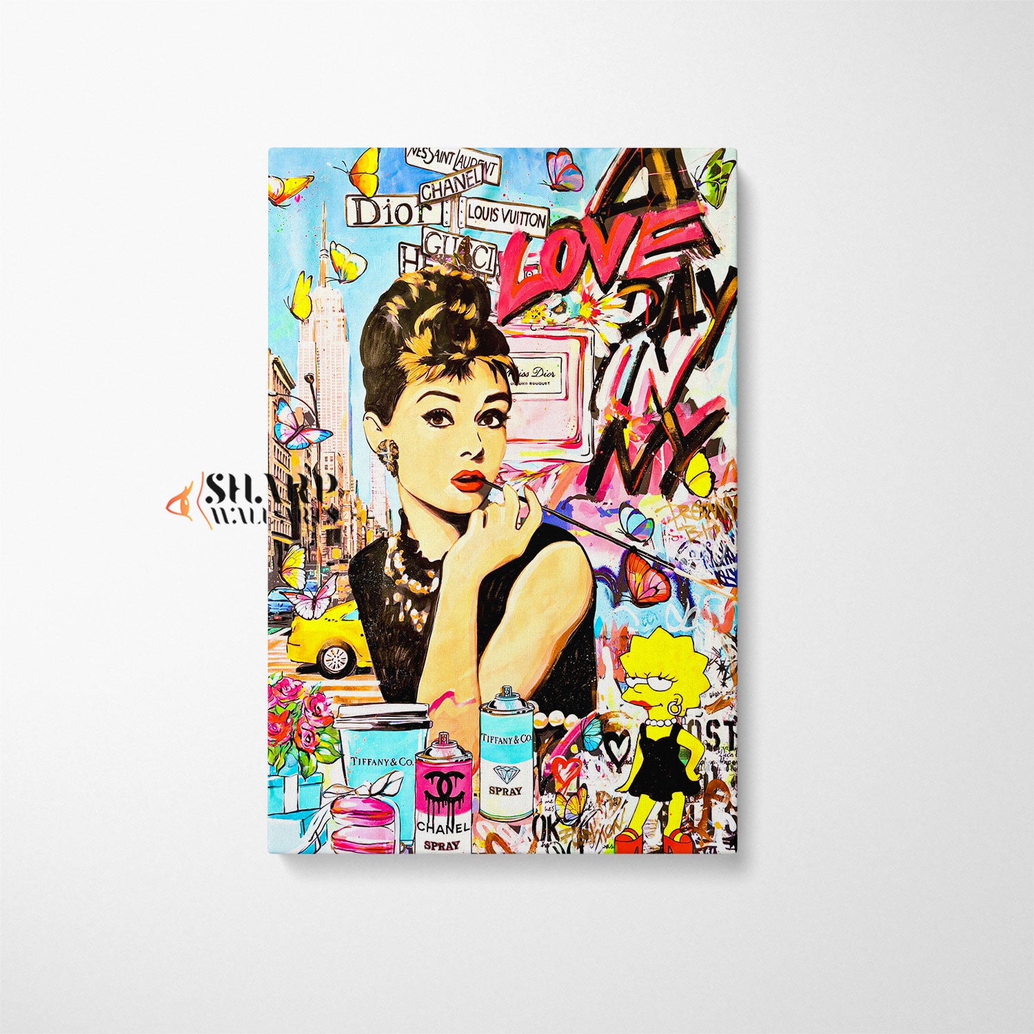 Audrey Hepburn A Love Day In NY Canvas Wall Art