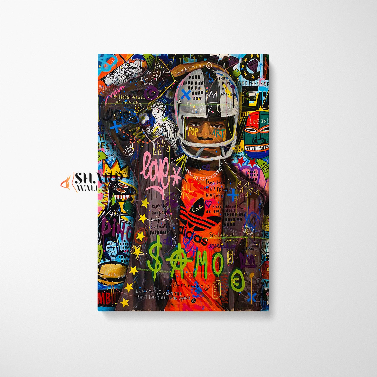 Jean Michel Basquiat King With Crown Canvas Wall Art