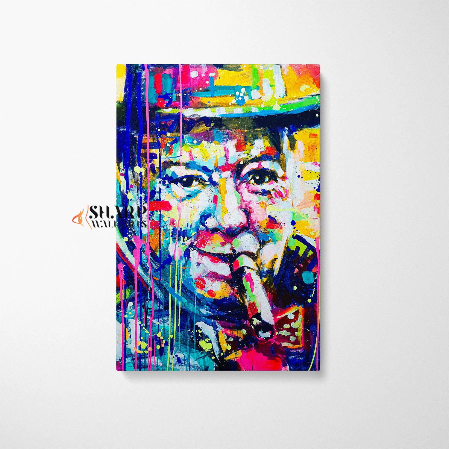 Winston Churchill Smoking Canvas Wall Art