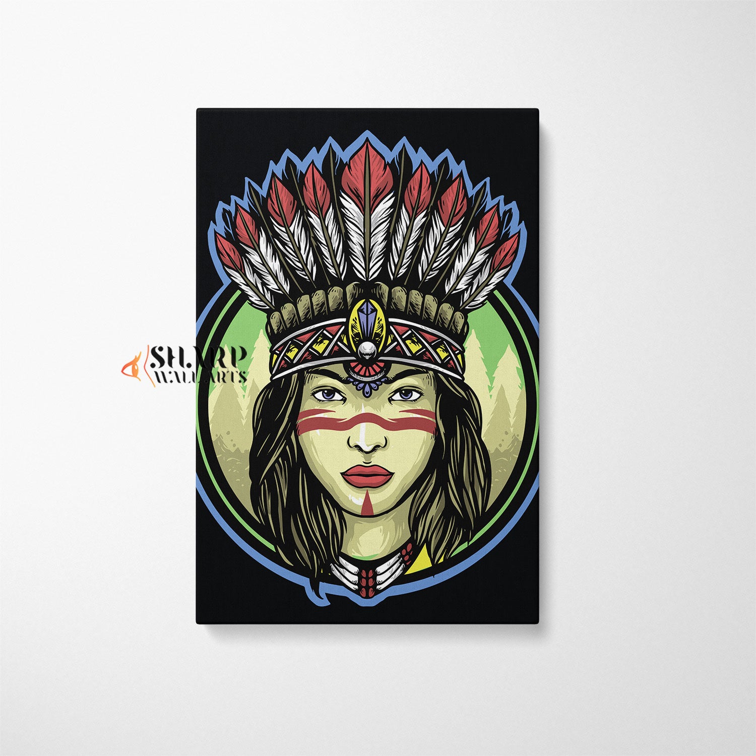 Native American Indian Apache Woman Canvas Wall Art