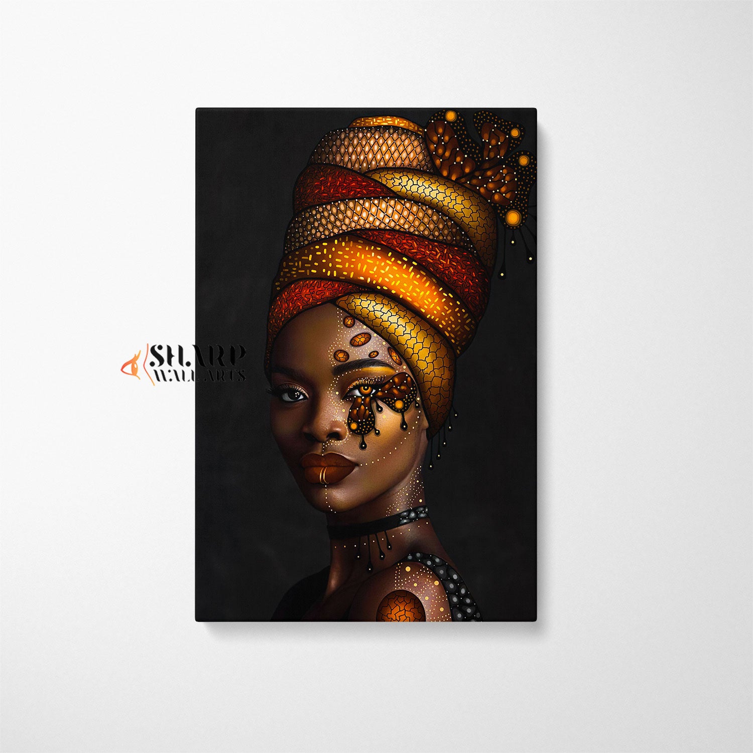 African American Woman Butterfly Canvas Wall Art