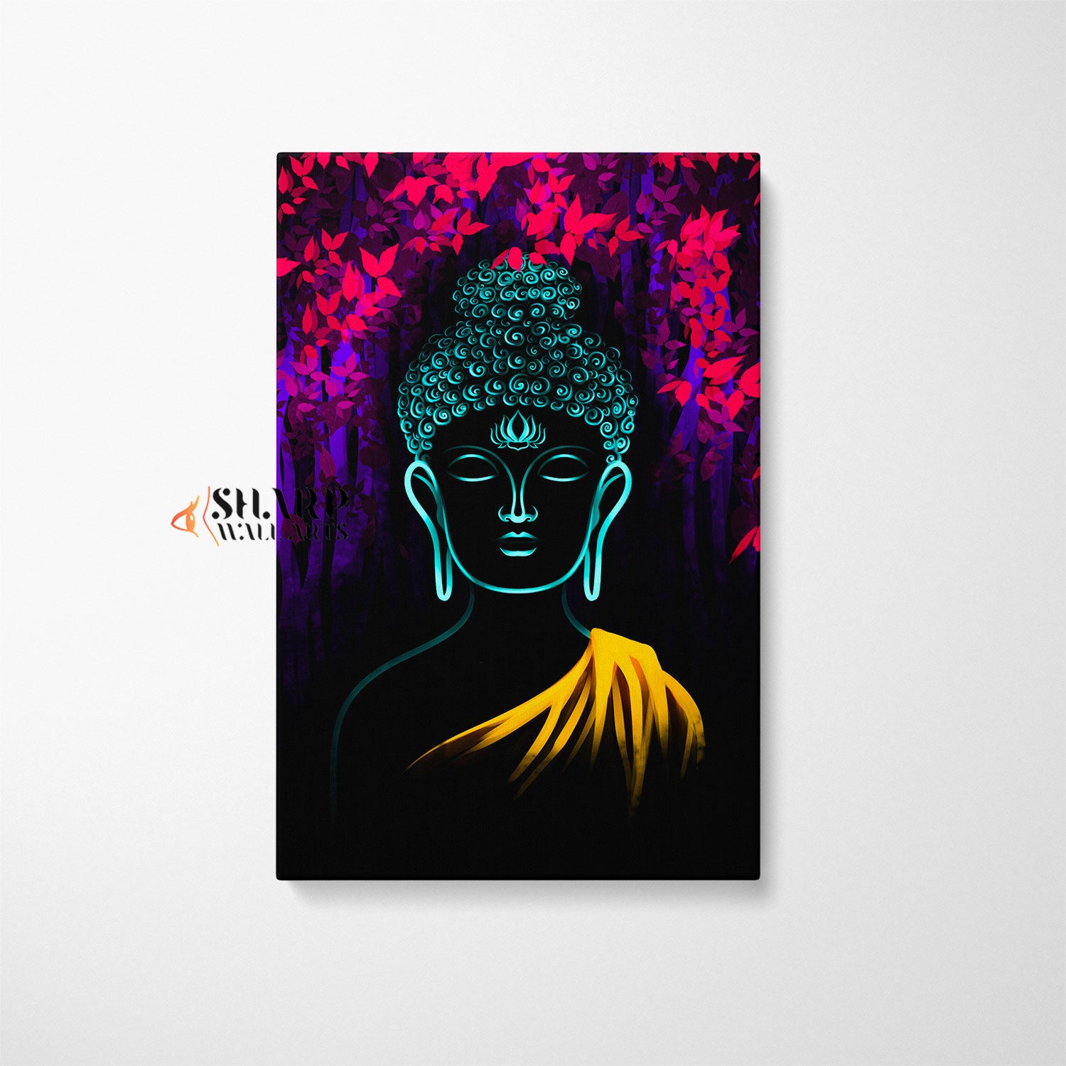 Buddha Neon Canvas Wall Art