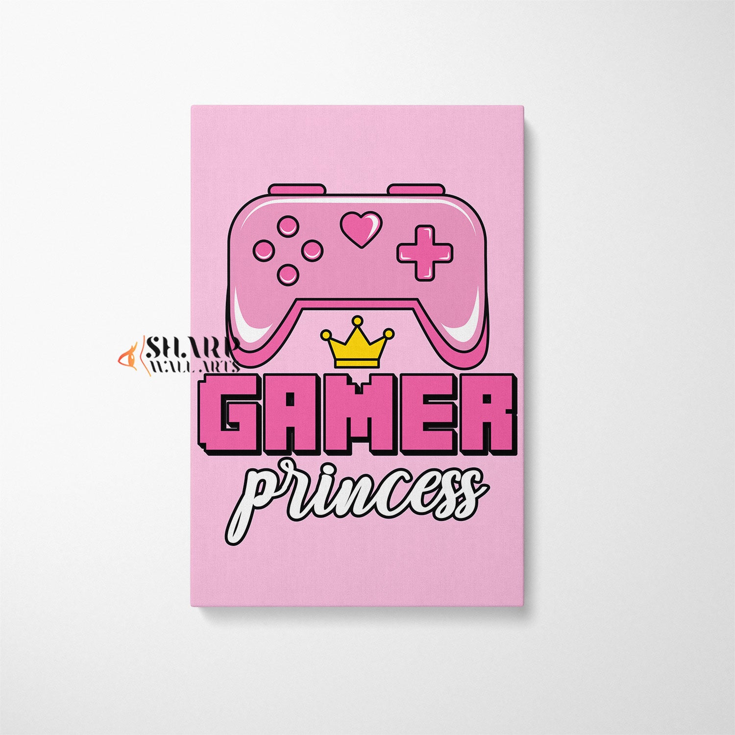 Video Game Controller Pink Canvas Wall Art