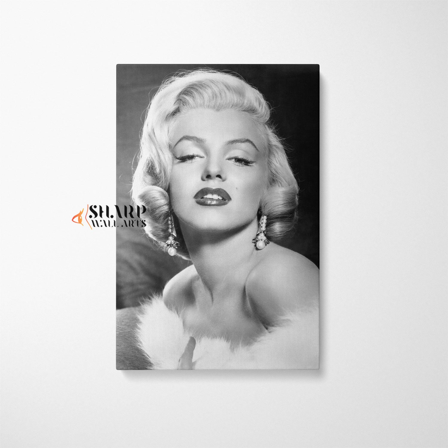 Marilyn Monroe With Pearl Earrings Wall Art Canvas