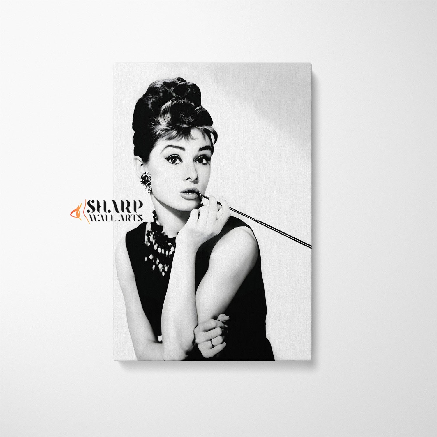 Audrey Hepburn With Cigarette Wall Art Canvas