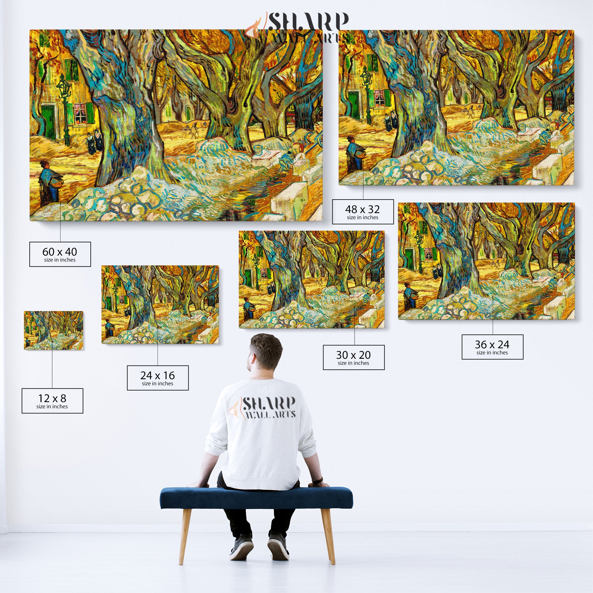 Vincent van Gogh The Road Menders Canvas Wall Art