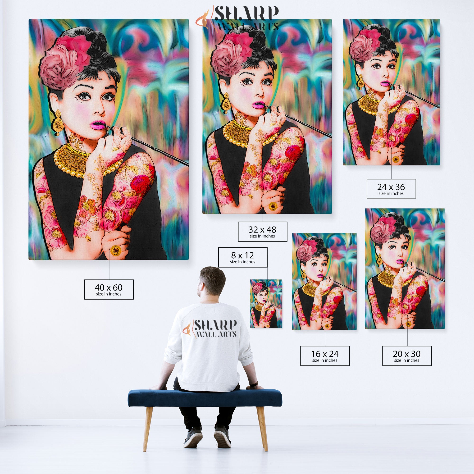 Audrey Hepburn Make Up Wall Art Canvas