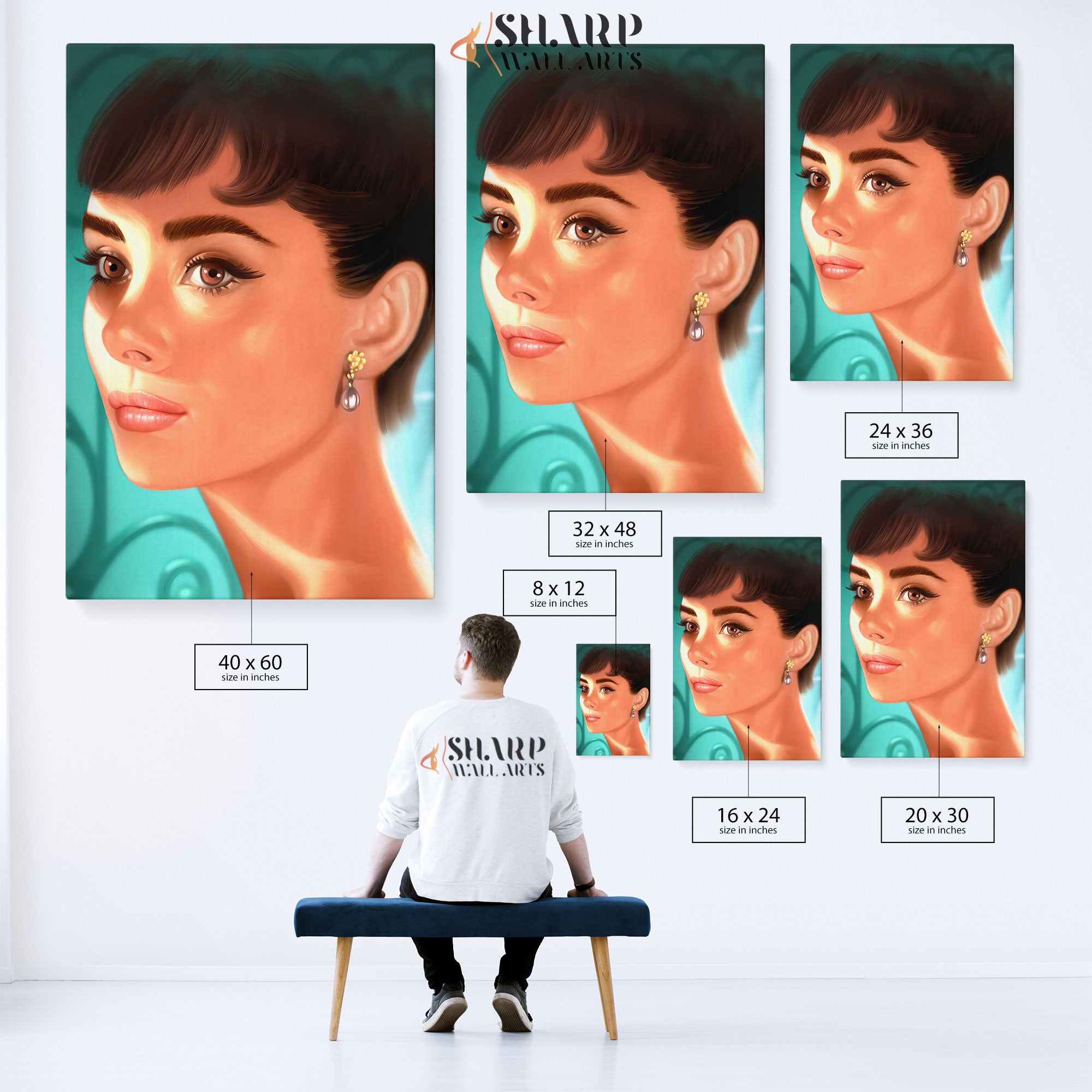 Audrey Hepburn Portrait Canvas Wall Art