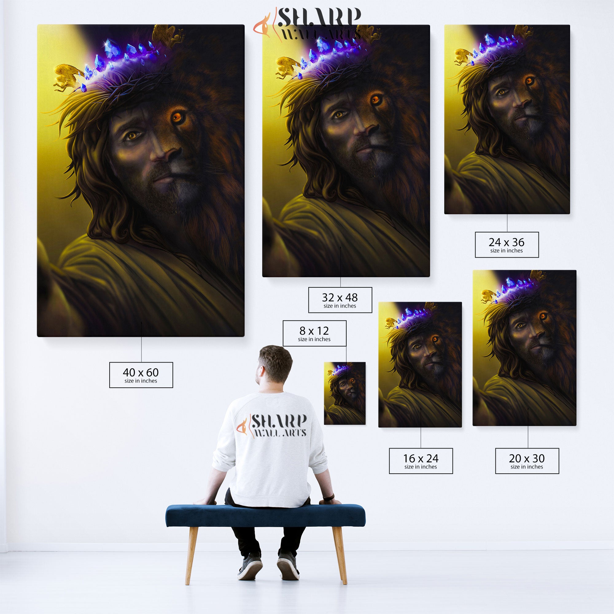 Jesus Lion Painting Canvas Wall Art