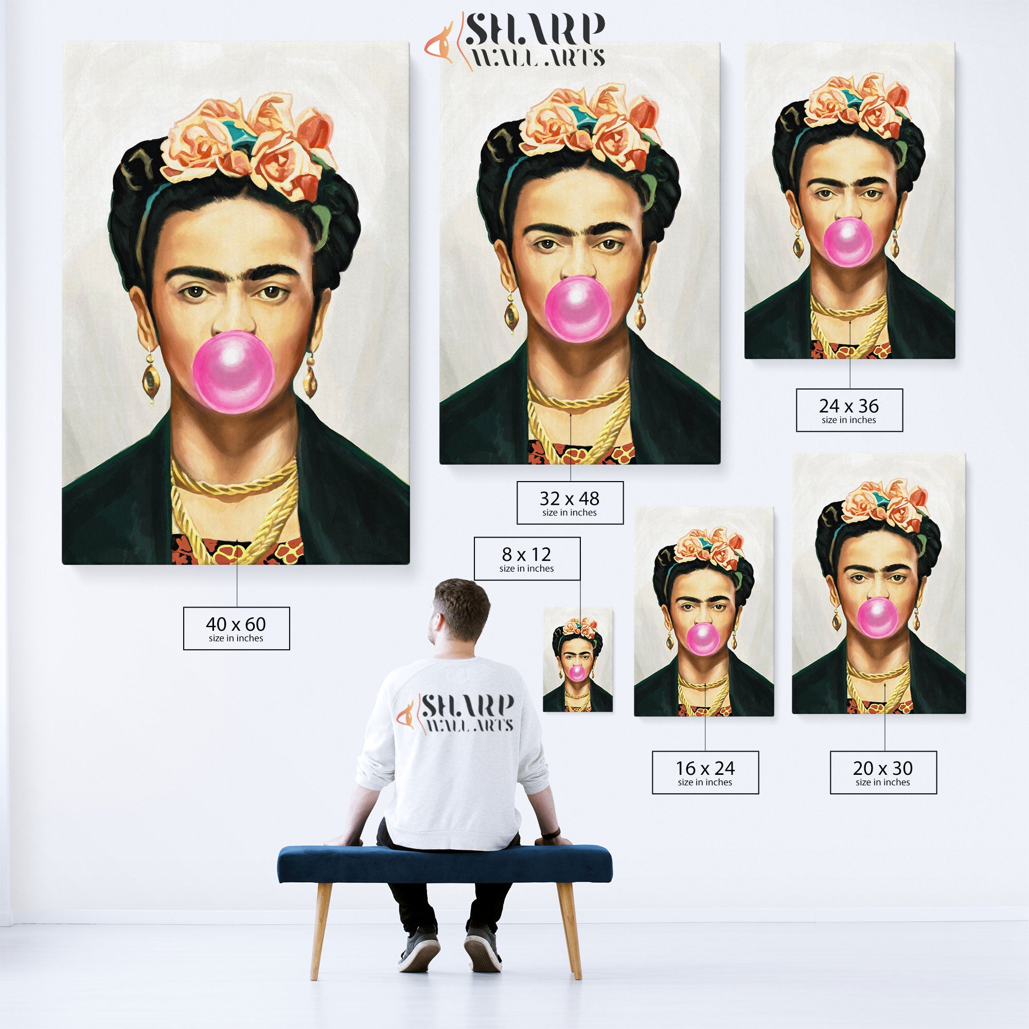 Frida Kahlo Bubble Gum Canvas Wall Art