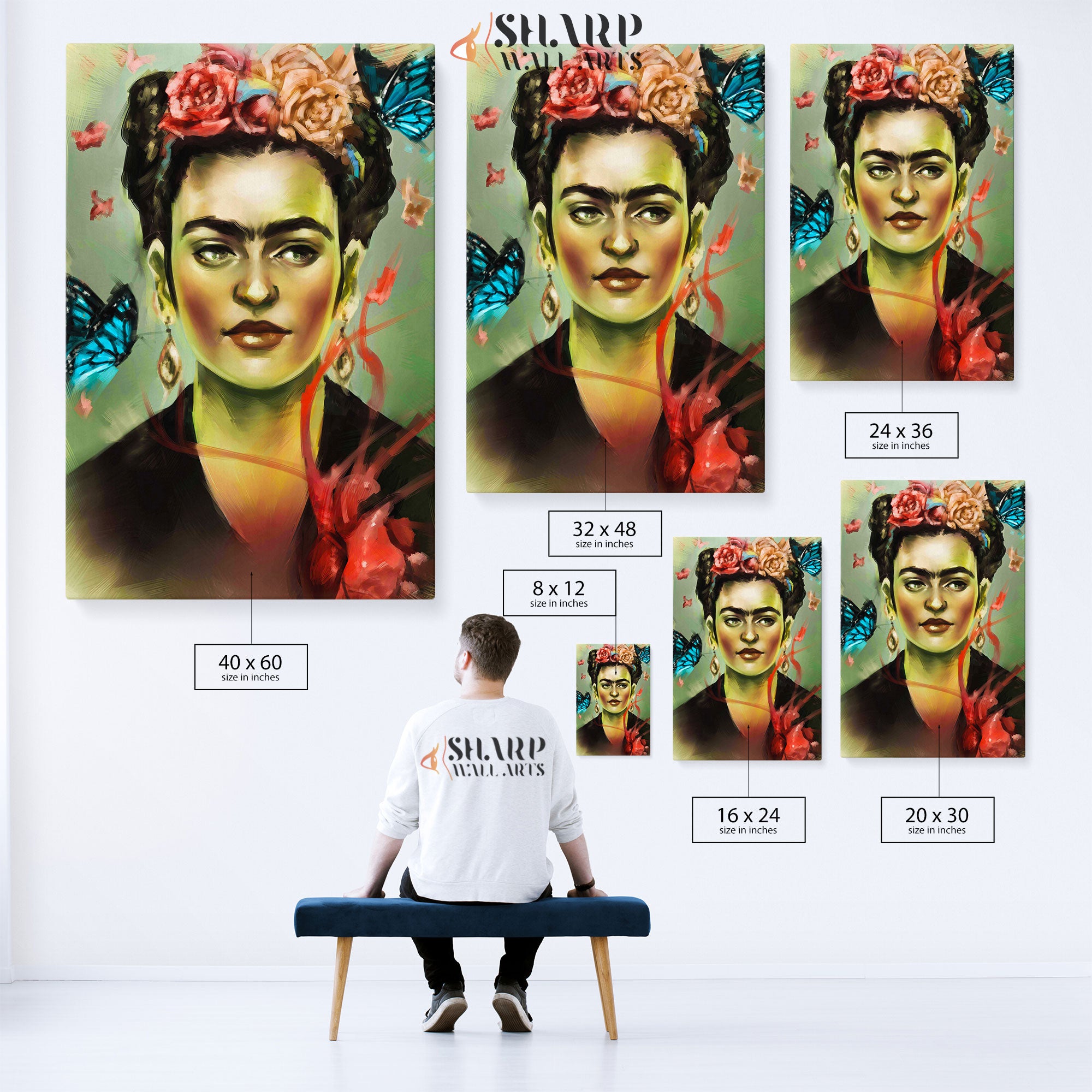 Frida Kahlo Oil Painting Style Canvas Wall Art