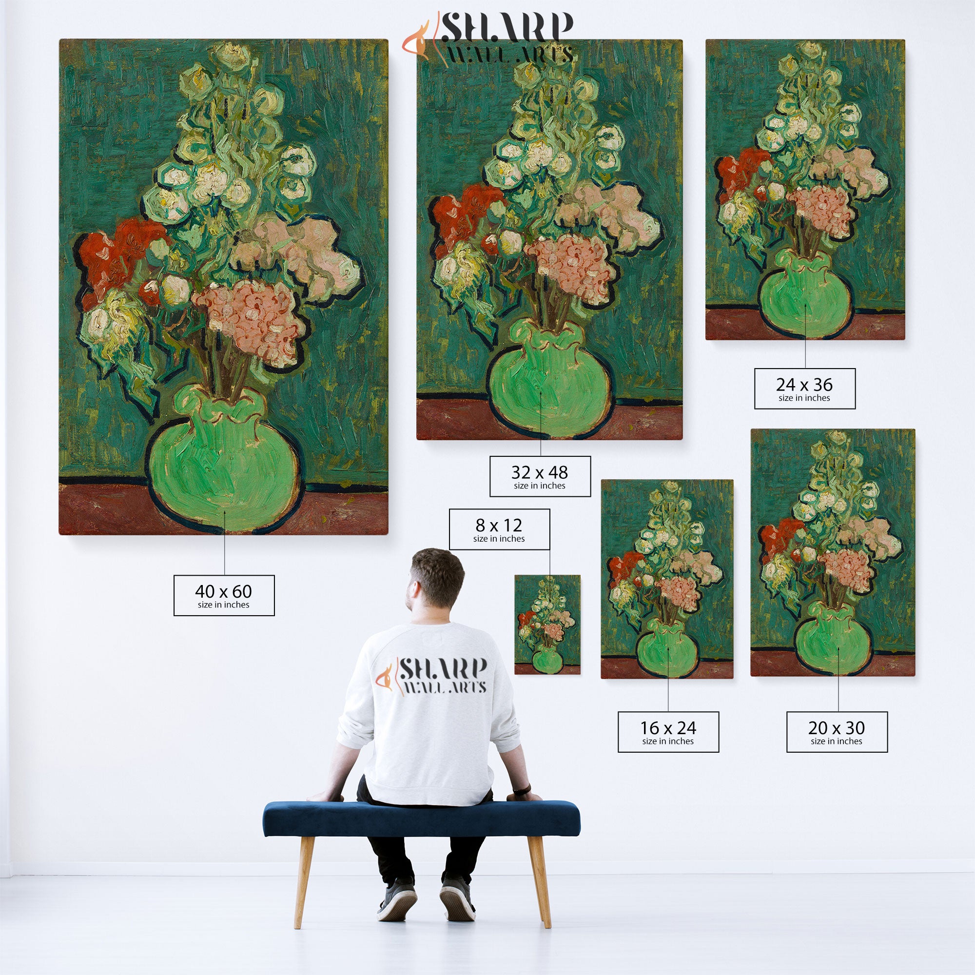 Vincent van Gogh Vase Of Flowers Canvas Wall Art