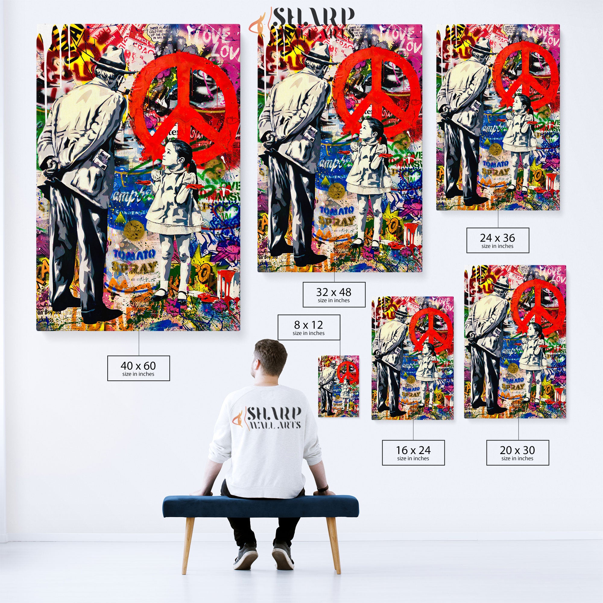 Caught Red Handed Peace Canvas Wall Art