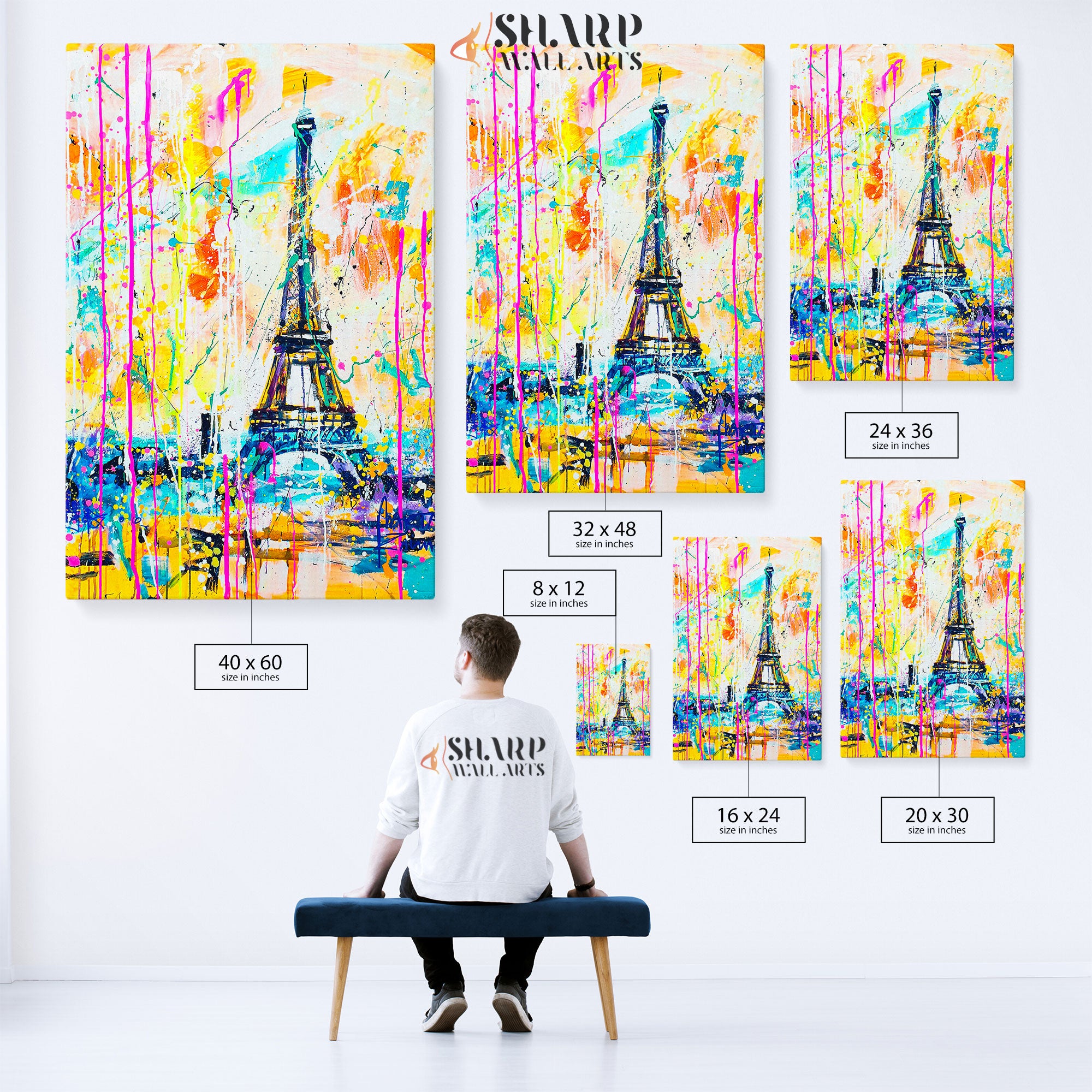 The Eiffel Tower Abstract Canvas Wall Art