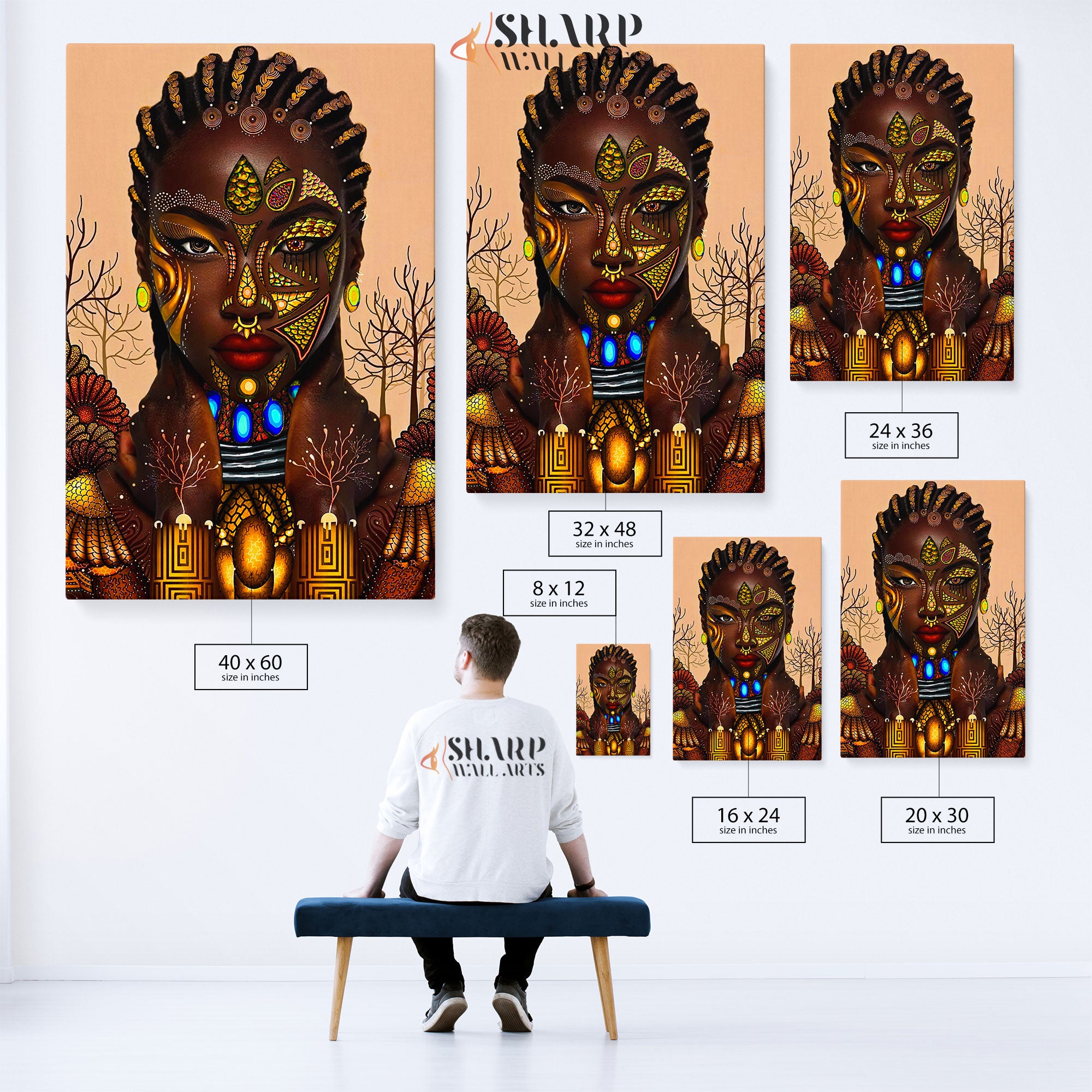 Traditional African Tribal Makeup Canvas Wall Art