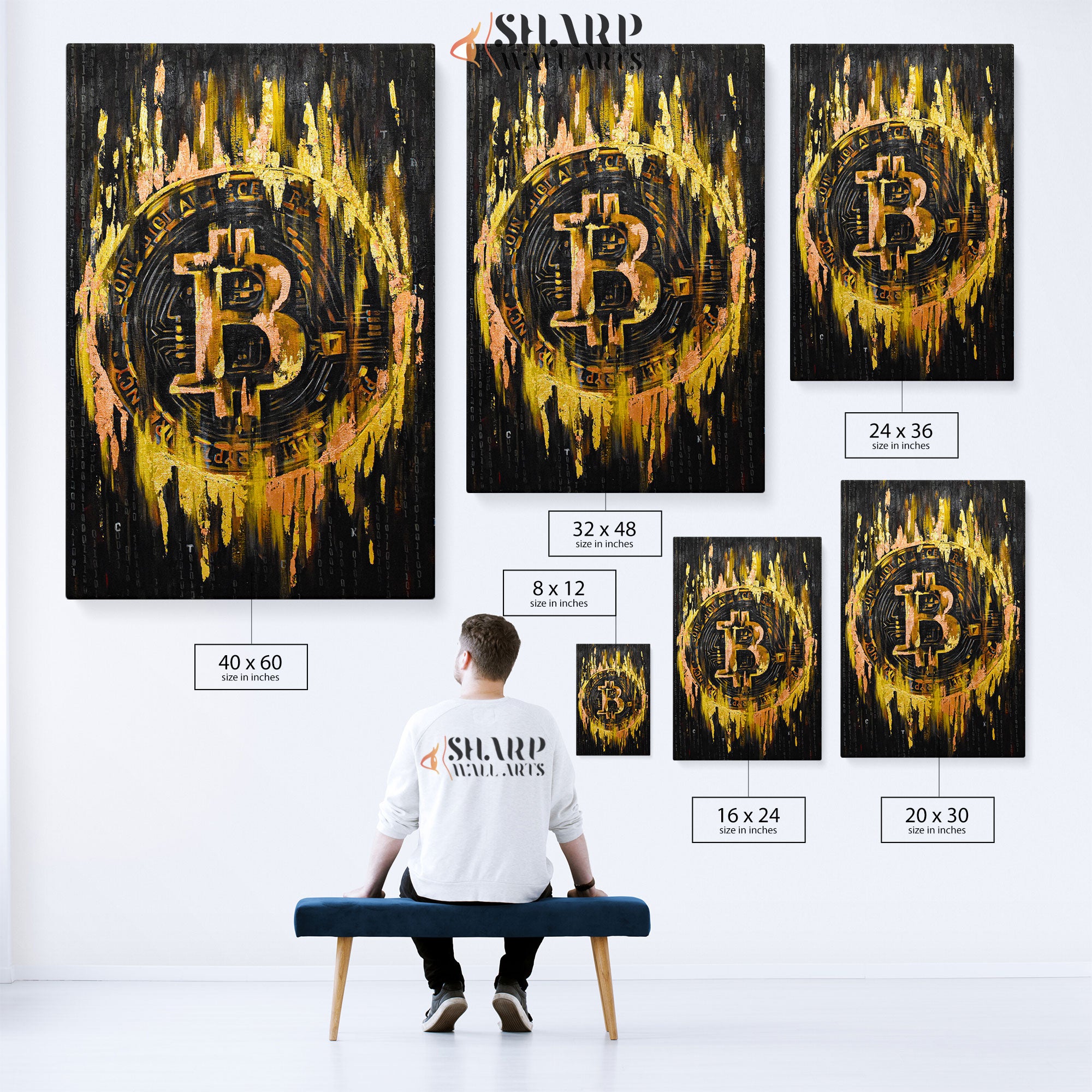 Bitcoin Gold Canvas Wall Art