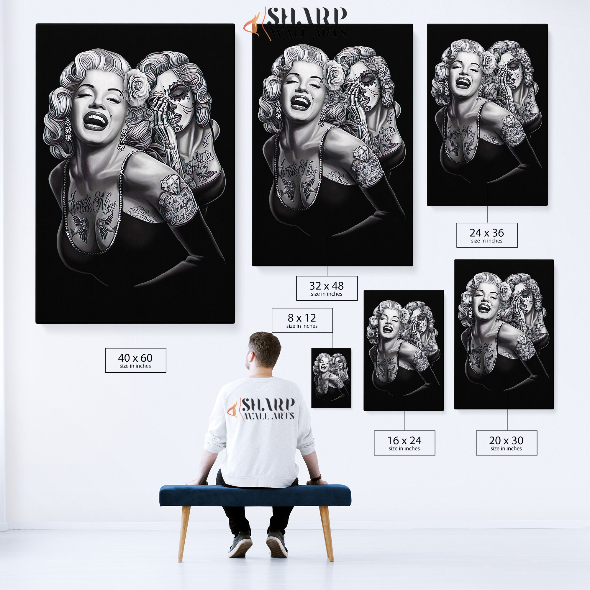 Marilyn Monroe Smile Now Cry Later Canvas Wall Art