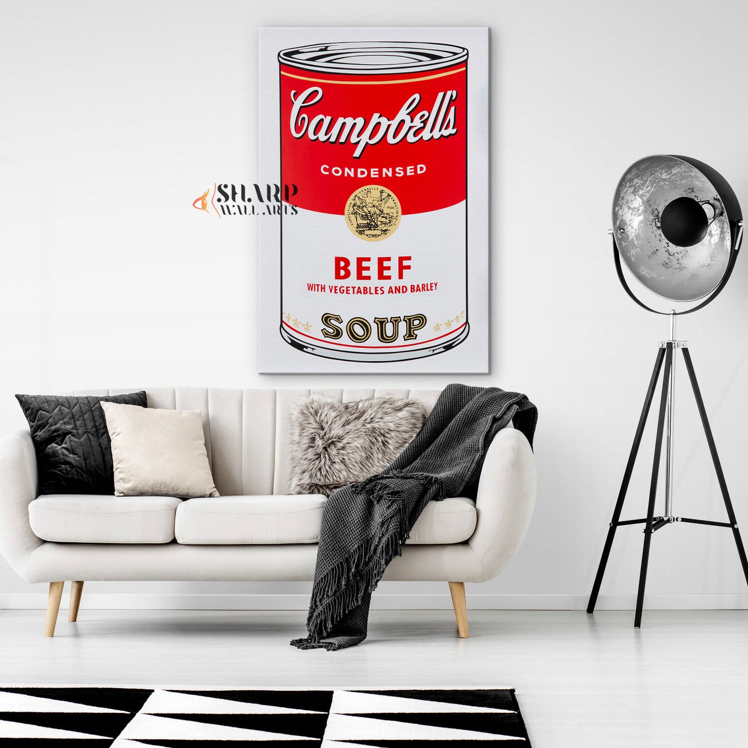 Banksy Campbell’s Soup Beef Canvas Wall Art
